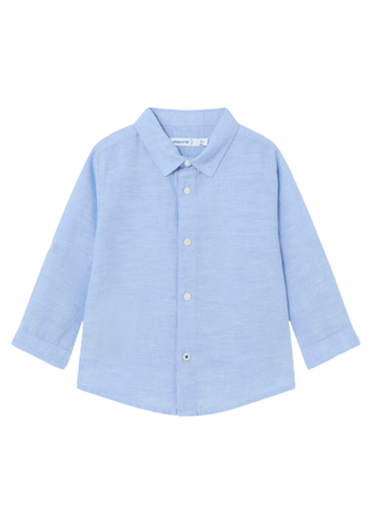 Blue Long Sleeve Linen Shirt for Boys 117 Mayoral