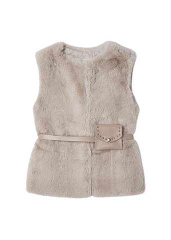 Beige fur vest and belt 4365 Mayoral