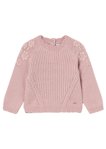 Pink Sweater with Flowers 2324 col 78 Mayoral