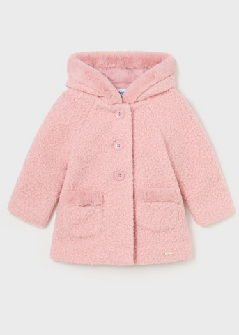 Powder Pink Cloth Coat with Hood for Girls 2416 Mayoral