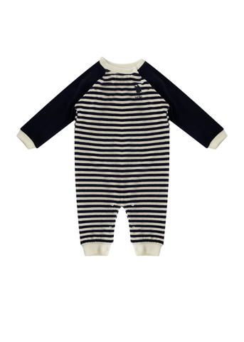 Long Navy Striped Velor Jumpsuit for Boys 1548 Us Polo Assn