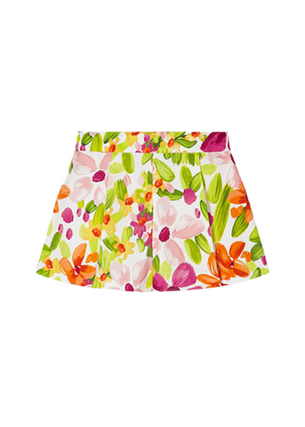 Shorts with Flower Print Orange Cyclamen and Green 3907 Mayoral