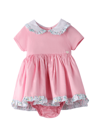 Pink Dress with White Collar 8745 Mini Band