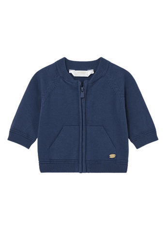 Navy Blue Knitted Hoodie with Zipper for Boys 1381 Mayoral