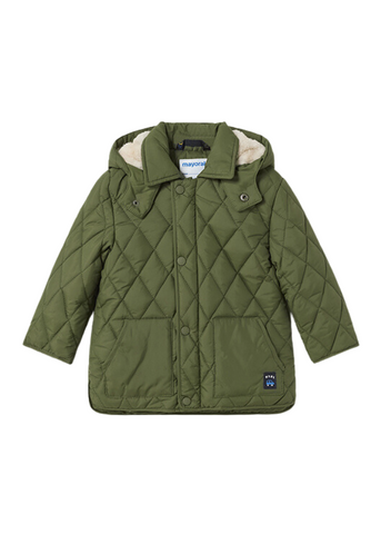 Green Jacket for Boys, Quilted with Detachable Hood 2440 Mayoral