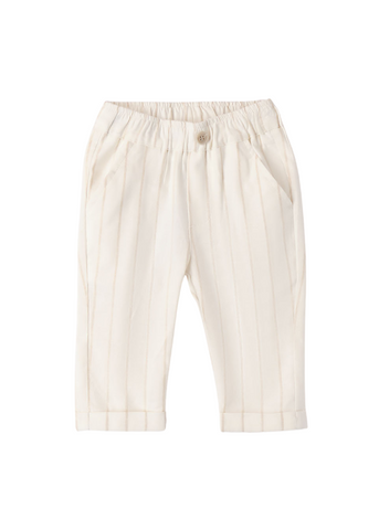 Cream Long Pants with Beige Stripes for Boys 8667 Miniband