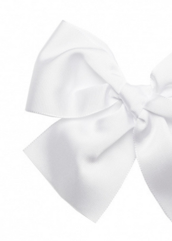 Hair Clip with White Satin Bow