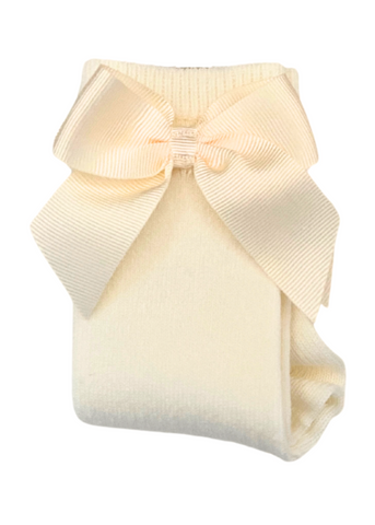 Socks for Girls Cotton Cream with Bow
