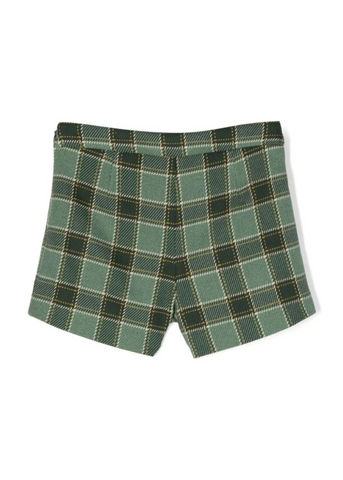 Shorts Girls Green Plaid Fabric