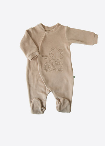 Beige Cotton Jumpsuit Bear Model S17928 Kity Kate