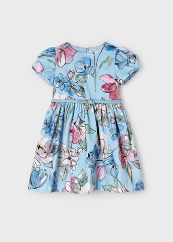 Blue Girls Dress with Floral Print 4914 Mayoral