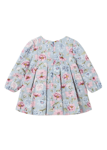 Elegant Blue Dress with Pink Floral Print with Long Sleeve 2974 Mayoral