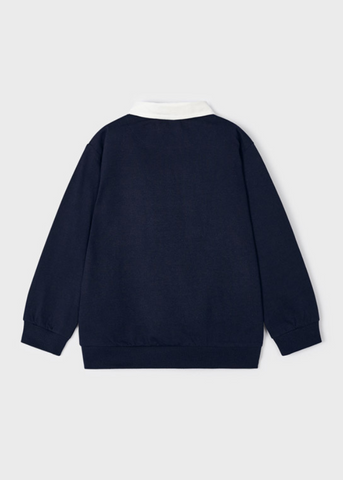Navy Blue Blouse with White Polo Collar for Boys 4101 Mayoral