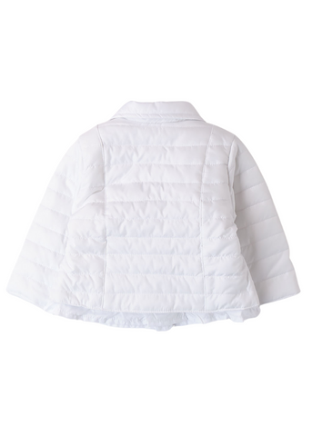 White Fascinator Jacket with Staples for Girls 8781 Miniband