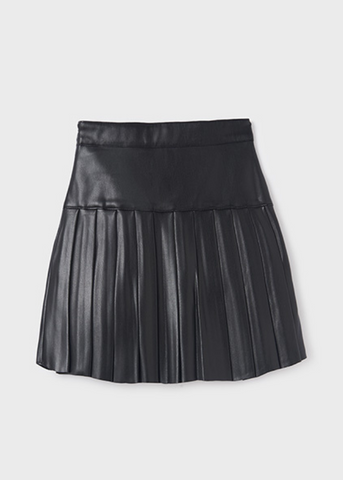 Black Skirt with Pleats from Ecological Leather 7952 Mayoral