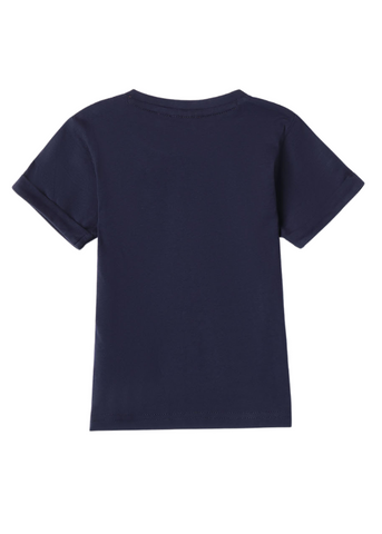 Navy Blue T-shirt with Short Sleeves and Boat Print 8132 Sarabanda