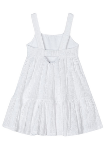 White Dress with Straps and Embroidery Sparta 3950 Mayoral