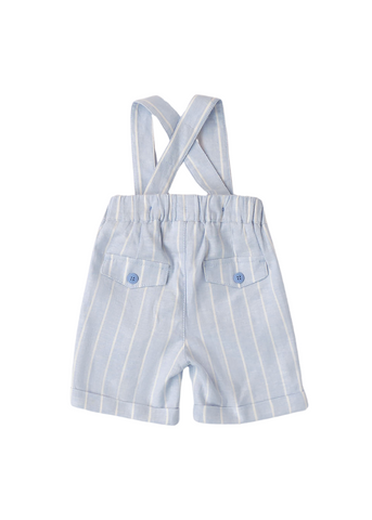 Blue Shorts with White Stripes and Linen Suspenders for Boys 8680 Miniband