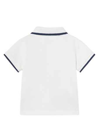 White Polo Shirt with Navy Blue for Boys 190 Mayoral