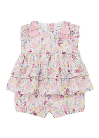 2 Piece Set, Blouse and Shorts with Pink Flower Print 1232 Mayoral