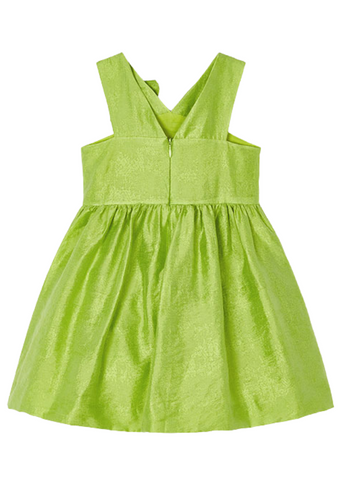 Rochie Verde din In cu Vascoza cu Flori in Relief 3916 Mayoral