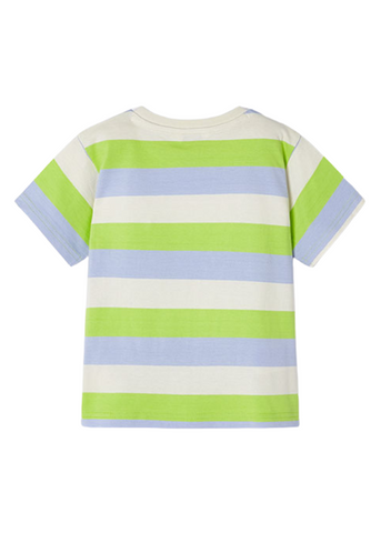Short Sleeve T-Shirt with Green and Blue Stripes for Boys 3019 Mayoral