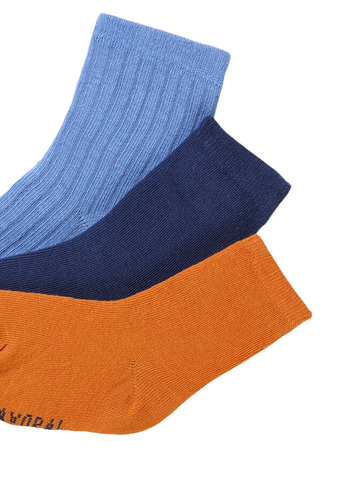 Set of 3 Pairs of Socks for Boys, Orange, Blue and Navy Blue 10522 Mayoral