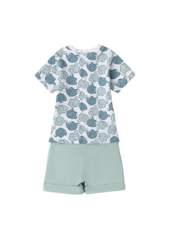 2 Piece Set, Elephant Print T-Shirt and Shorts Vernil 8073 iDO