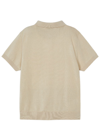 Short Sleeve Beige Knitted Polo Shirt 3101 Mayoral