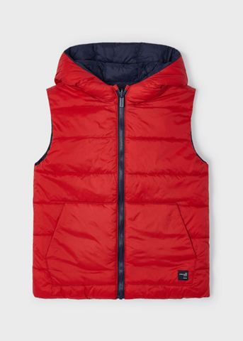 Reversible Red Fass Vest with Hood for Boys 4329 Mayoral