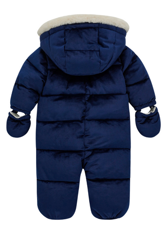 Navy Blue Fas Jumpsuit with Fur at the Hood H4BW13 WE900 G7HR Guess