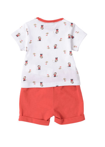 Set of 2 White and Red T-shirt and Shorts 8604 iDO