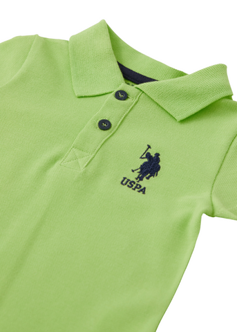 Set 2 Piese Tricou Polo Verde si Pantaloni Scurti Bleumarin USB1834 V2 Us Polo Assn