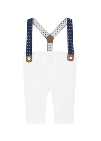 Long White Pants with Suspenders for Boys 1536 Mayoral