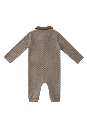 Long Beige Coverall with Collar for Boys 1500 Us Polo Assn