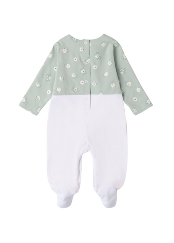 Long white overalls with sage green 8159 iDO