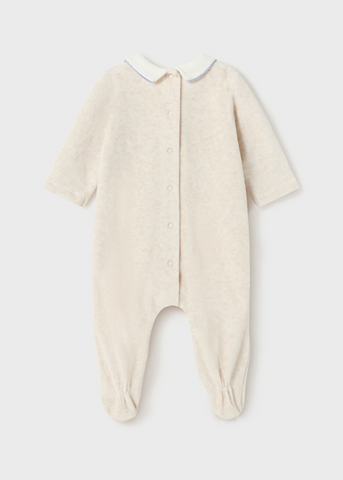 Long Beige Velor Jumpsuit with Airplane for Boys 2748 Mayoral