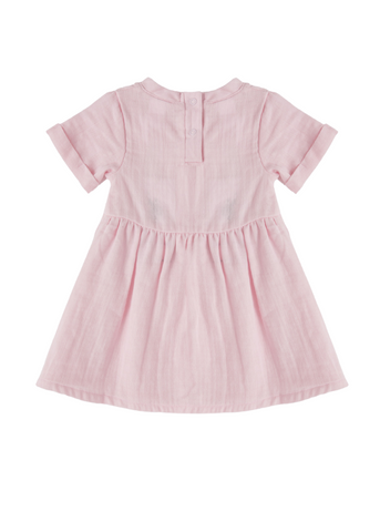 Pink Short Sleeve Muslin Dress 1985 V1 Us Polo Assn