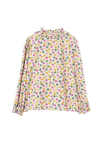 Girls Shirt with Multicolored Flowers 5664 Abel & Lula