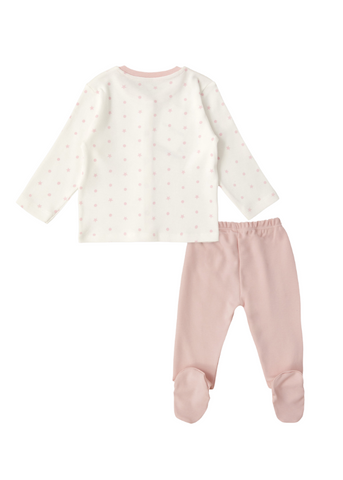 Cream 3 Piece Set with Pink Stars and Polka Dot Print 1936 V1 Us Polo Assn