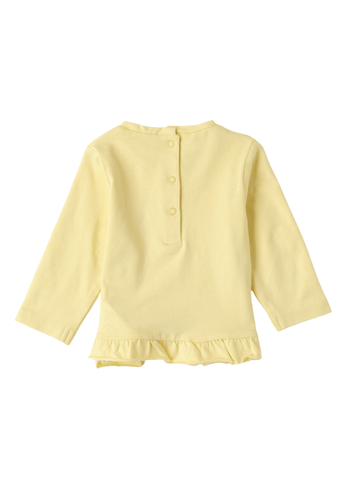 Жовта блуза з довгими рукавами та любовним принтом для дівчинки 8116 iDO