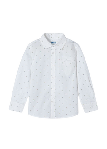 White Shirt with Long Sleeves and Print 3124 Mayoral