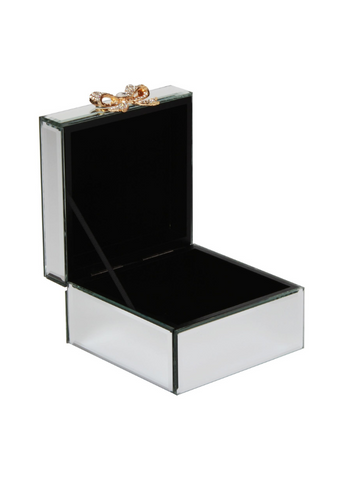 Mirror box with crystal bow