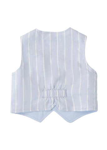 Blue Elegant Vest with White Stripes 8697 Sarabanda