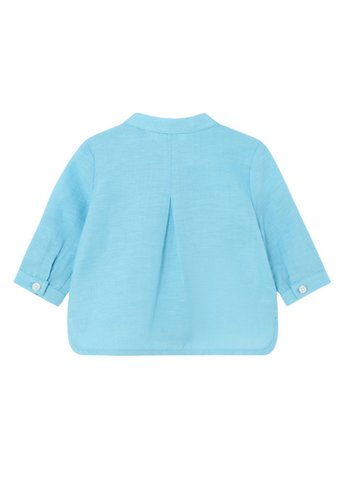 Turquoise Linen Shirt with Cossack Collar for Boys 1195 Mayoral