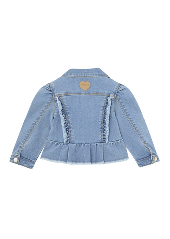 Light Blue Ruffled Denim Jacket 1434 Mayoral