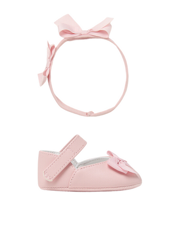 Set of ballerinas and headband, pink with bows 9690 Mayoral