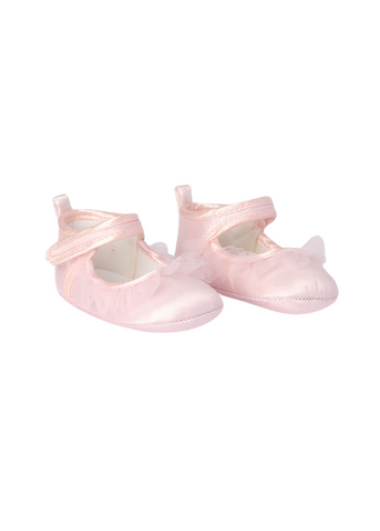 Elegant Pink Satin Booties with Tulle 8341 Miniband