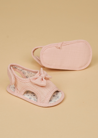 Sandale din Bumbac Roz cu Funda pentru Fetite 231226 Sinderella