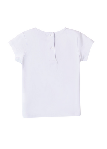 White T-shirt with Flowers for Girls 8312 Sarabanda